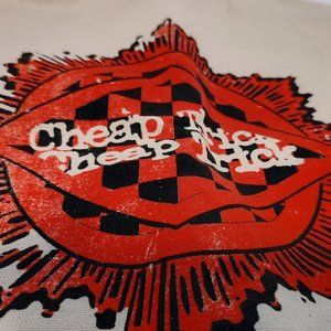 Cheap Trick Shopping Tote Bag  Beige w Red Black & White Print NEW from VIP Pkg